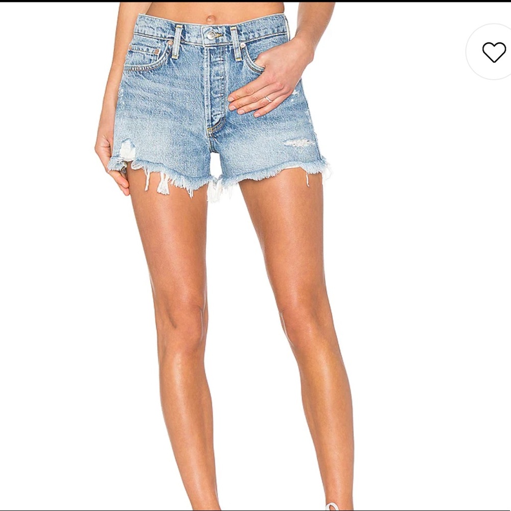 NWT AGOLDE Parker Vintage Loose Fit Cut-Off Shorts SZ 28 in color swampmeet